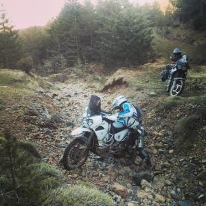 Part of the track washed out by water from melting snow. Not a typical problem on the track, ran into it only once.